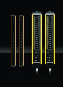Die Safetinex-Familie von Contrinex beinhaltet Typ-2 und Typ-4-Lichtvorhänge mit Standard-Abmessungen und Typ-2-Geräte mit schlankem Profil – nur 26x26mm.