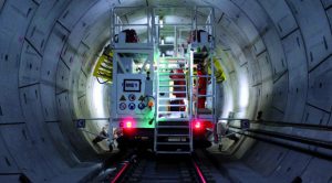 Bohrwagen für den Tunnelausbau beim Londoner Crossrail-Projekt