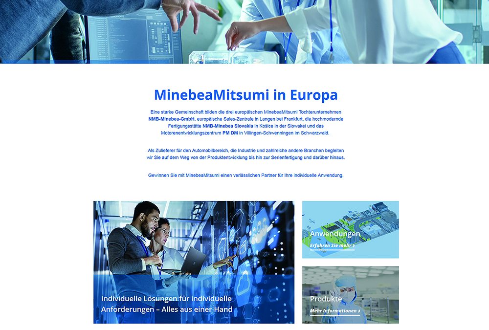 MinebeaMitsumi Europa mit neuem Webauftritt