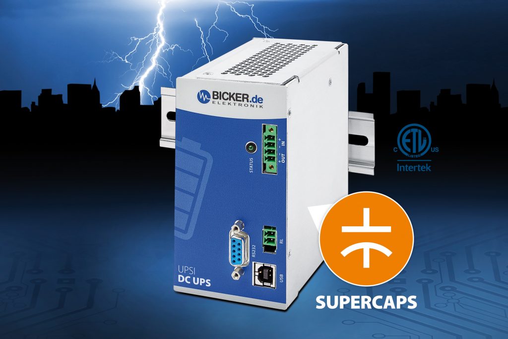  Bei der neuen DC-Stromversorgung UPSI-2406DP2 sorgen die Supercaps dafür, dass die USV schnell geladen und einsatzfähig ist.