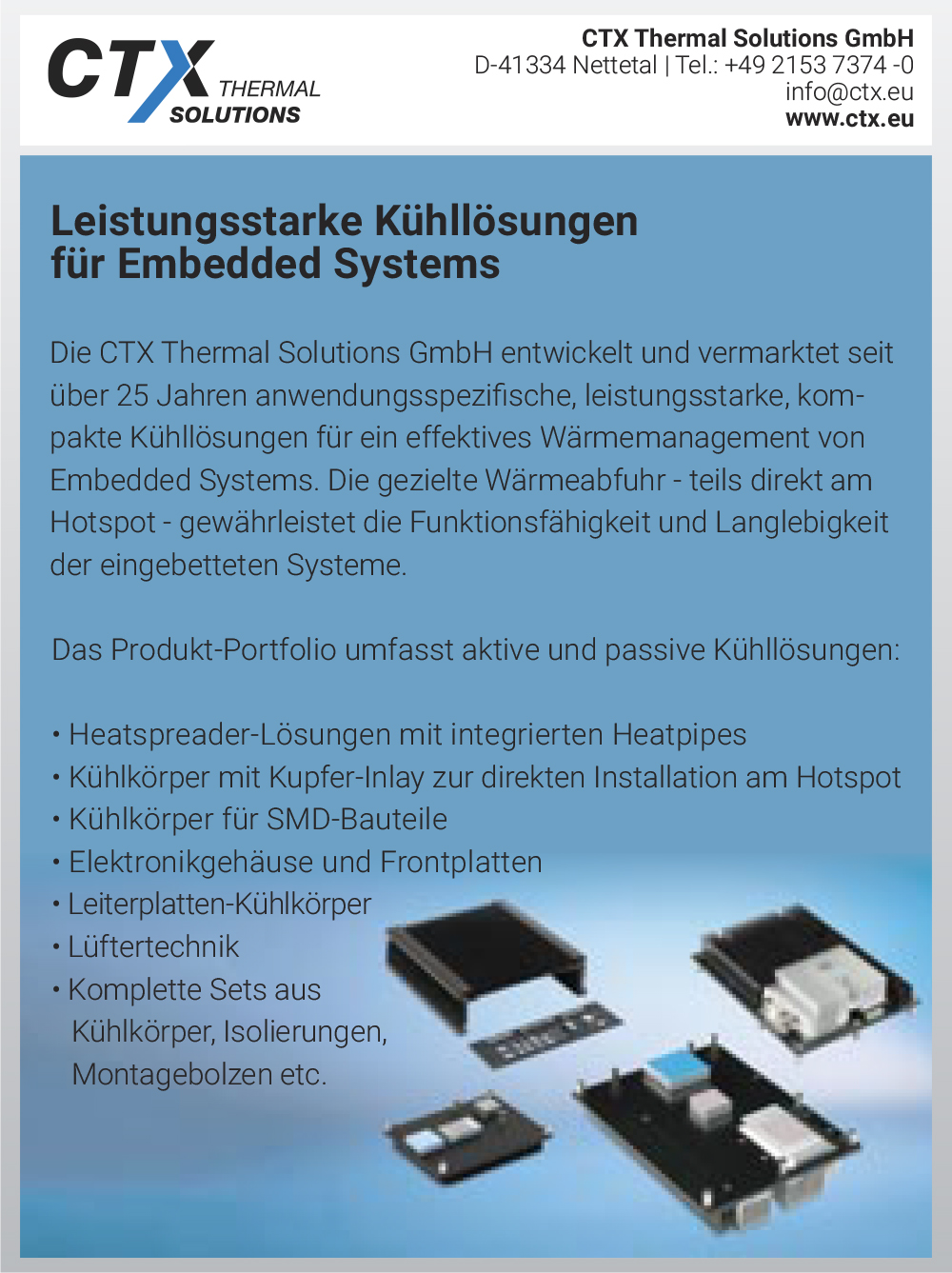 Produktübersicht – CTX Thermal Solutions GmbH
