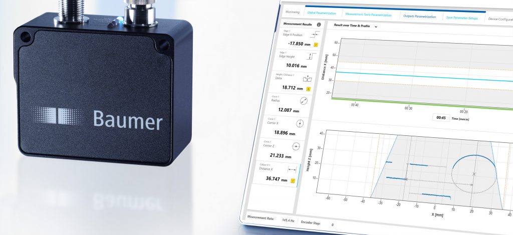  Die smarten Profilsensoren OX200 sind einfach zu bedienen und übertragen Messwerte direkt in die Steuerung. Im Sensor integrierte Messwerkzeuge ermöglichen umfangreiche Profilanalysen.