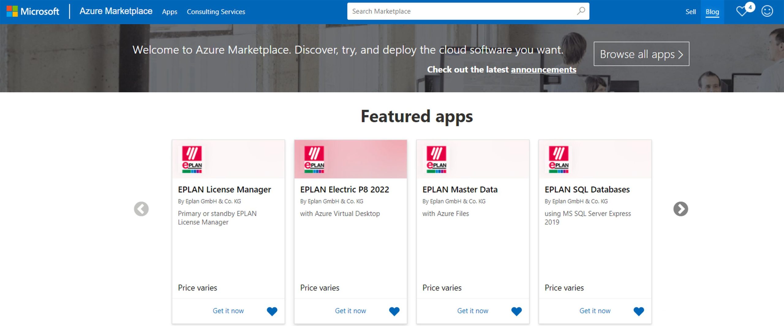 Eplan im Microsoft Azure Marketplace