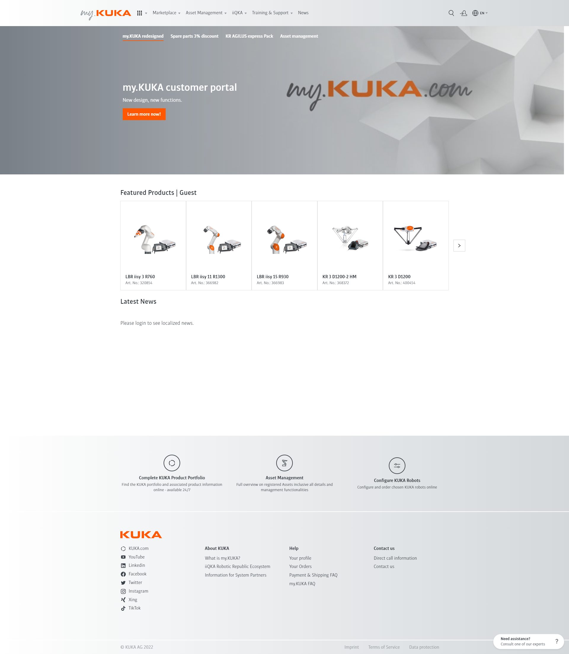 Kuka: Relaunch von Kundenplattform samt Marketplace