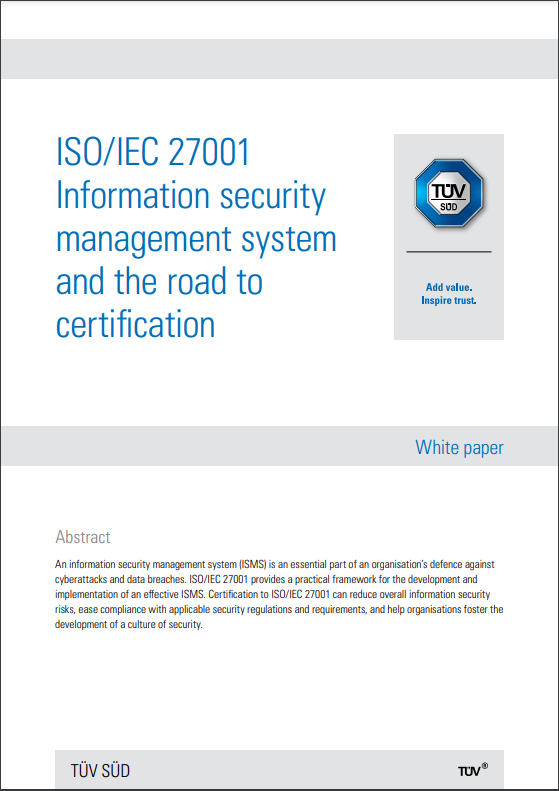 Whitepaper von TÜV Süd zur neuen ISO/IEC27001-Version